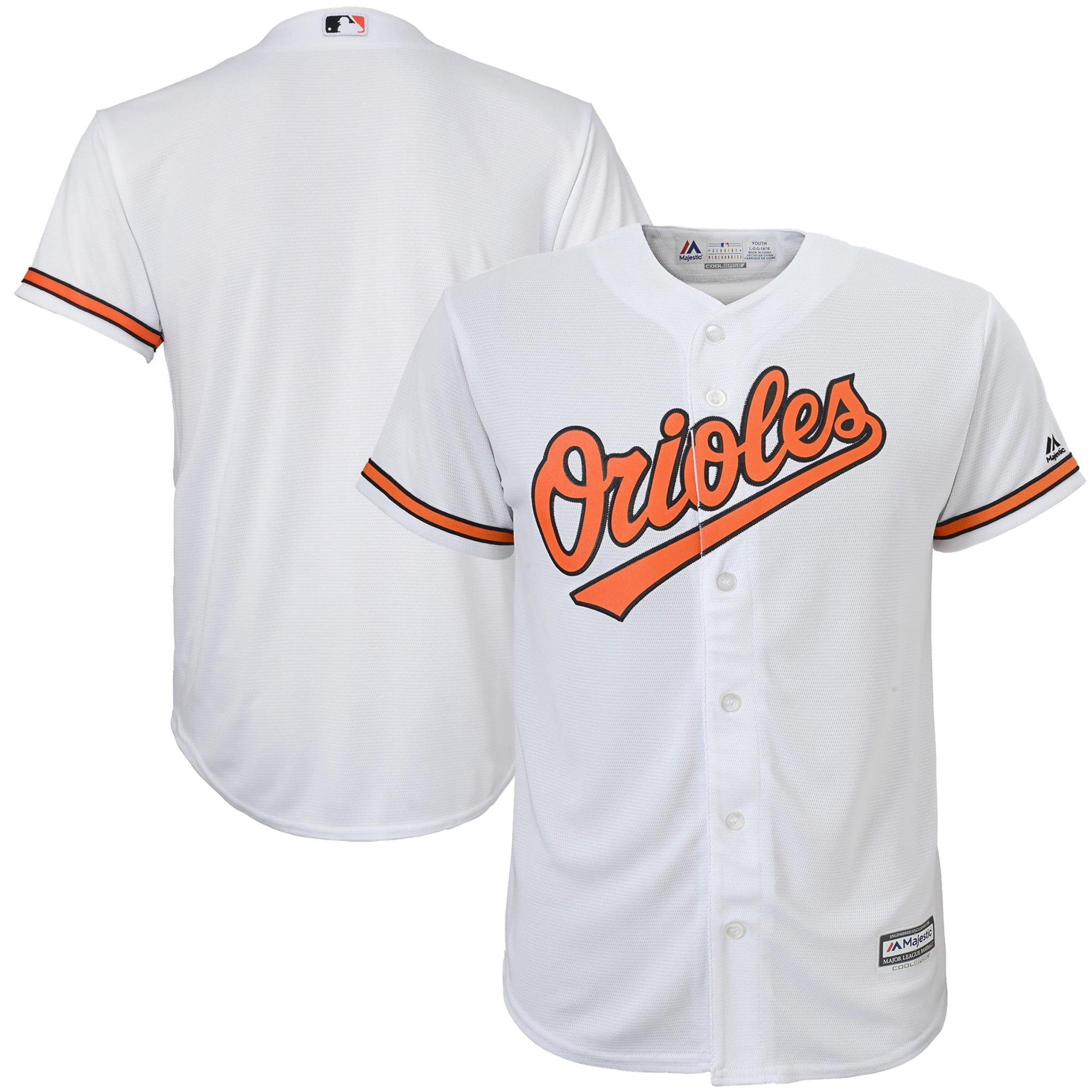 Baltimore Orioles Majestic Preschool Official Cool Base Team Jersey White by Outerstuff