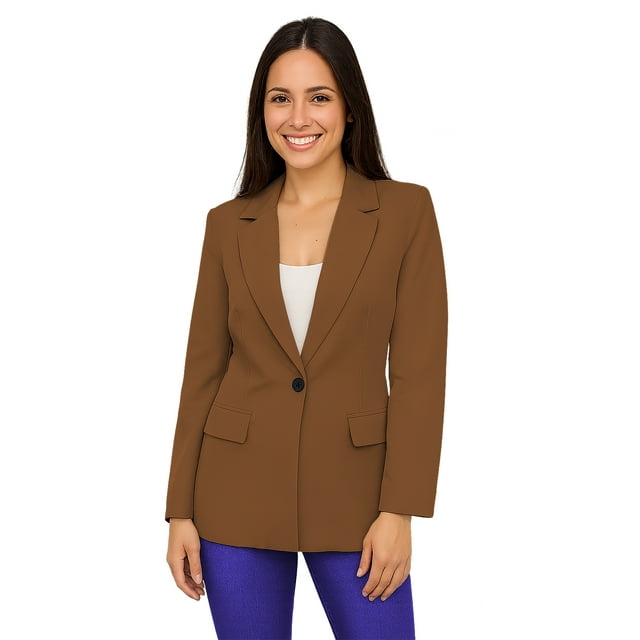 Saco largo de Mujer Elegante Atemporal Camel Chica
