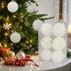 thumbnail image 1 of Juego de bolas de Navidad flocadas - 8cm 6pcs blanco, decoraciones de Navidad, 6 piezas, múltiples estilos de decoraciones para árboles de Navidad, también para otras fiestas, 1 of 6