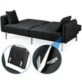 Alden Design Fabric Covered Futon Sofa Bed with Adjustable Backrest