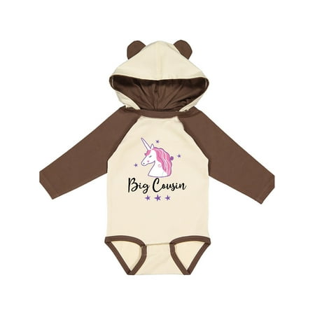 

Inktastic Big Cousin Unicorn Announcement Gift Baby Girl Long Sleeve Bodysuit