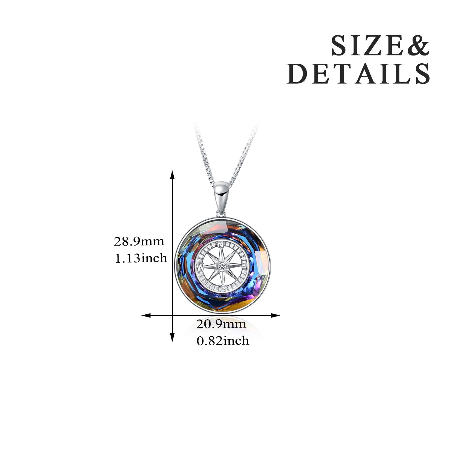 AOBOCO RN Nurse Necklace – Sterling Silver With Swarovski Crystal, 18" Chain, Graduation Gift
