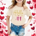 thumbnail image 2 of Gunia Toddler Boys Girls Valentines Shirt Short Sleeve Love Heart Graphic Crew Neck Casual Breathable Soft Valentine'S Day T-Shirt Kids Tee Tops 1-13 Years Beige, 2 of 4