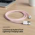 thumbnail image 3 of Liquipel Powertek Pastel Braided USB-A to Lightning - Pink, 3 of 7