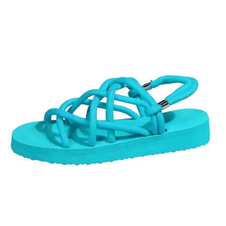 

A0624 sandals for Women Women s Fashion Casual Solid Color Platform Cross Strap Foot Set Beach Sandals Cloth