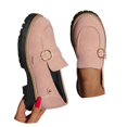 thumbnail image 3 of AUDeals Women's Mary Jane Loafers, Platform Slip On Shoes with Round Toe Comfort for Church, School and Work (Pink, 7.5), 3 of 9
