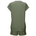 thumbnail image 6 of MuXiKeJi Clothes Womens 2 Piece Linen Sets Summer Vacation Outfits V Neck Puff Sleeve Tops Wide Leg Pants Matching Sets, 6 of 8