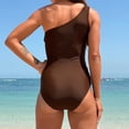 thumbnail image 6 of Hvot&aat Women Mesh One Piece Swimsuit Tummy Control One Shoulder Bathing Suit Solid Color Mesh Cutout Swimwear, 6 of 6