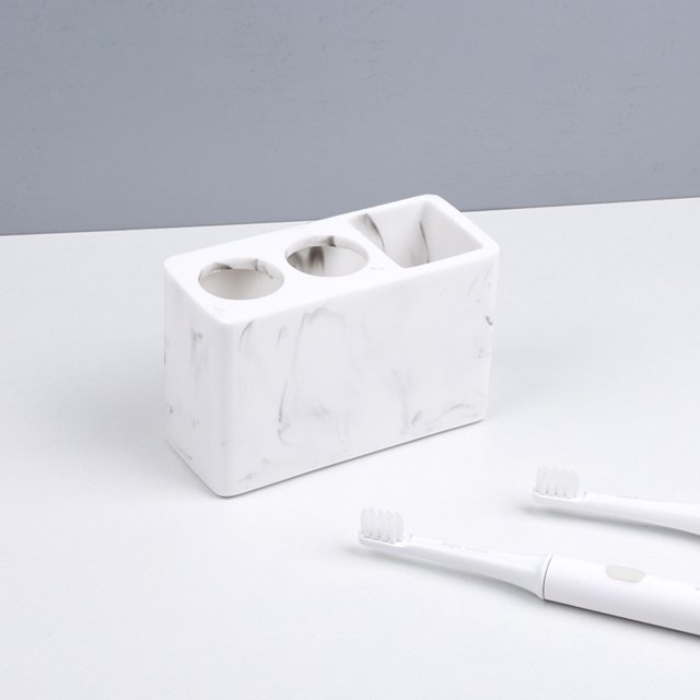 Organizador de baño Macarena resina blanco 3 ranuras