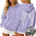 thumbnail image 2 of Enjoytime Hoodies for Women Back Wing Print Long Sleeve Pullover Hooded Sweatshirt Comfy Casual Fashion Clothing with Pocket, 2 of 7