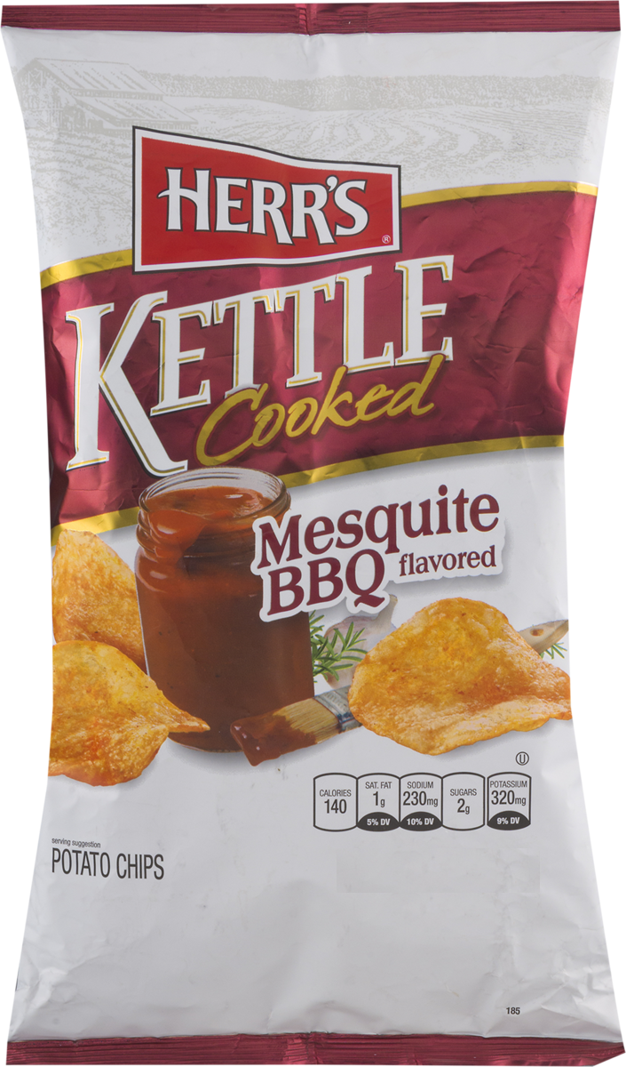Herr's Kettle Cooked Mesquite BBQ Potato Chips, 3Pack 7.5 oz. Bags