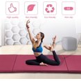 thumbnail image 4 of WYDK Gymnastics Yoga Exercise Mat - Extra Thick Folding Tumbling Mat for Home Gym With Carrying Handles 4'x8'x2 Anti-Tear Fitness Aerobics Crash Panel for Kids, Adult,Burgundy, 4 of 8
