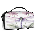 thumbnail image 2 of Herdesigns Dragonfly Carry Case Compatible with Nintendo Switch 2017 & Oled 2021, with 20 Game Card Slots, Purple Floral Portable Travel Carrying Case Pouch for Accessories & Games, 2 of 8