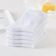 thumbnail image 7 of 5 Pairs Kids Athletic Crew Socks Boys Girls Cotton School Uniform Casual Basic Socks White, 7 of 7