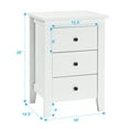 thumbnail image 3 of Patiojoy Table de Chevet Meuble de Salon avec 3 Tiroirs Blanc, 3 of 8