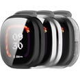 thumbnail image 1 of KOMI Case Compatible for Fitbit Ace LTE Screen Protector, All-Around Protective Cover Soft TPU Plated Bumper Frame for Google Fitbit Ace LTE Kids Smartwatch (Black&Clear&Silver), 1 of 5