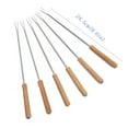 thumbnail image 2 of 6 Pcs Stainless Steel Fondue Forks, Cheese Fondue Sticks Smore Sticks with Wooden Handle Heat Resistant for Chocolate Fountain Cheese Fondue Roast Marshmallows Fruits 9.6", 2 of 5