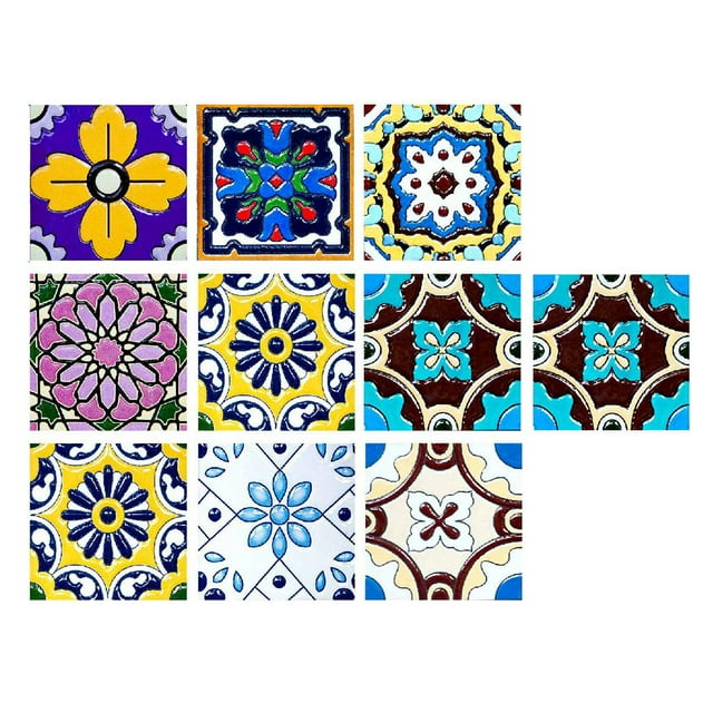 simhoa 10Pcs Moslem Tile Wall Stickers for Bathroom Kitchen Backsplash Decor G