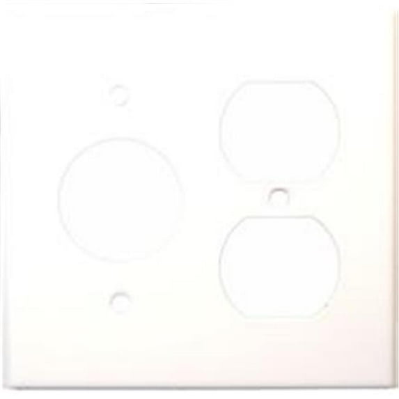 Morris Products 83552 Stainless Steel Metal Wall Plates 2 Gang 1Duplex 1Single White