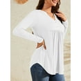 thumbnail image 3 of Fancyglim Henley Shirts for Women V Neck Long Sleeve Casual Loose Pleated Tunic Tops, 3 of 6