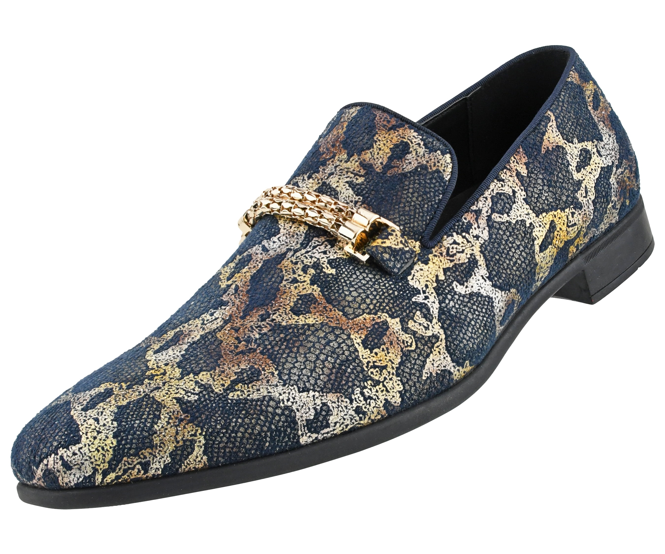 gold designer loafers