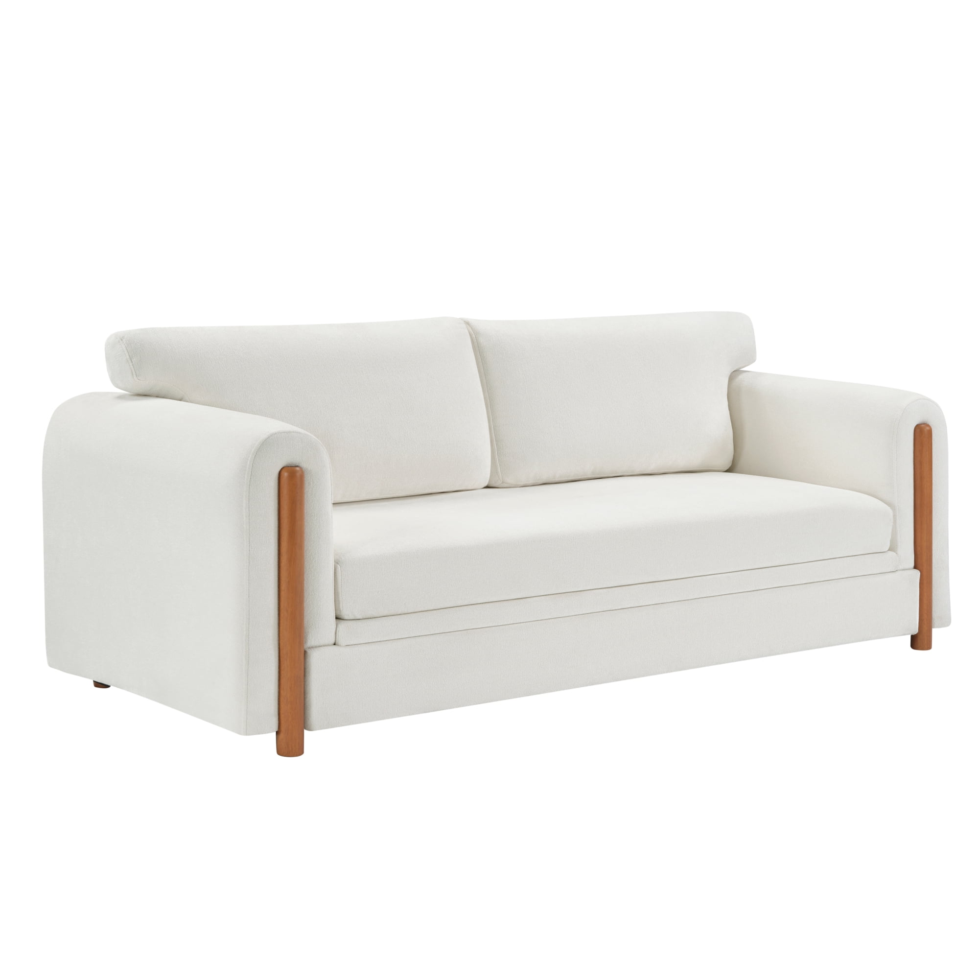 Leumius 79.1" 3-Seater Upholstered Couch, Accent Sofa with Square Arms for Living Room, Apartment and Small Space, Beige