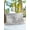 Gray, White, Charcoal, variant on 1 Pack Outdoor Throw Pillow, Summer Palm Trees Waterproof Pillow with Insert Included, Tropical Blue Shabby Abstract Art Beach Decorative Accent Cushion Sofa Pillows for Patio Porch, 16 x 16 In