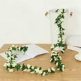 thumbnail image 2 of Artificial Rose Vine, 2.4M, White, Artificial Peony Flower Garland Red Hanging Vines Wedding Arch Wall Decor, 2 of 9