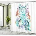 thumbnail image 5 of Ambesonne Colorful Shower Curtain, Feathers Eyes Vision, 69"Wx84"L, Multicolor, 5 of 5