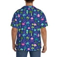 thumbnail image 3 of Haiem sea animals with palm tree Pattern Men's Casual Shirts Short Sleeve Button Down Shirts Fashion Textured Summer Beach Shirt-X-Large, 3 of 5