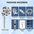 thumbnail image 5 of BVSOIVIA Filtered Shower Head,High Pressure 3-Way Rainfall Combo,5inch Round Hand Held Shower Head Filtered,6-Setting Hand Held Shower Separately or Together, Stainless Steel Hose, 5 of 9