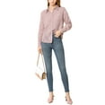 thumbnail image 5 of INSPIRE CHIC Women's Button Up Shirt Turn Down Collar Long Sleeve Buttons Cuff Top Blouse Pink L, 5 of 6