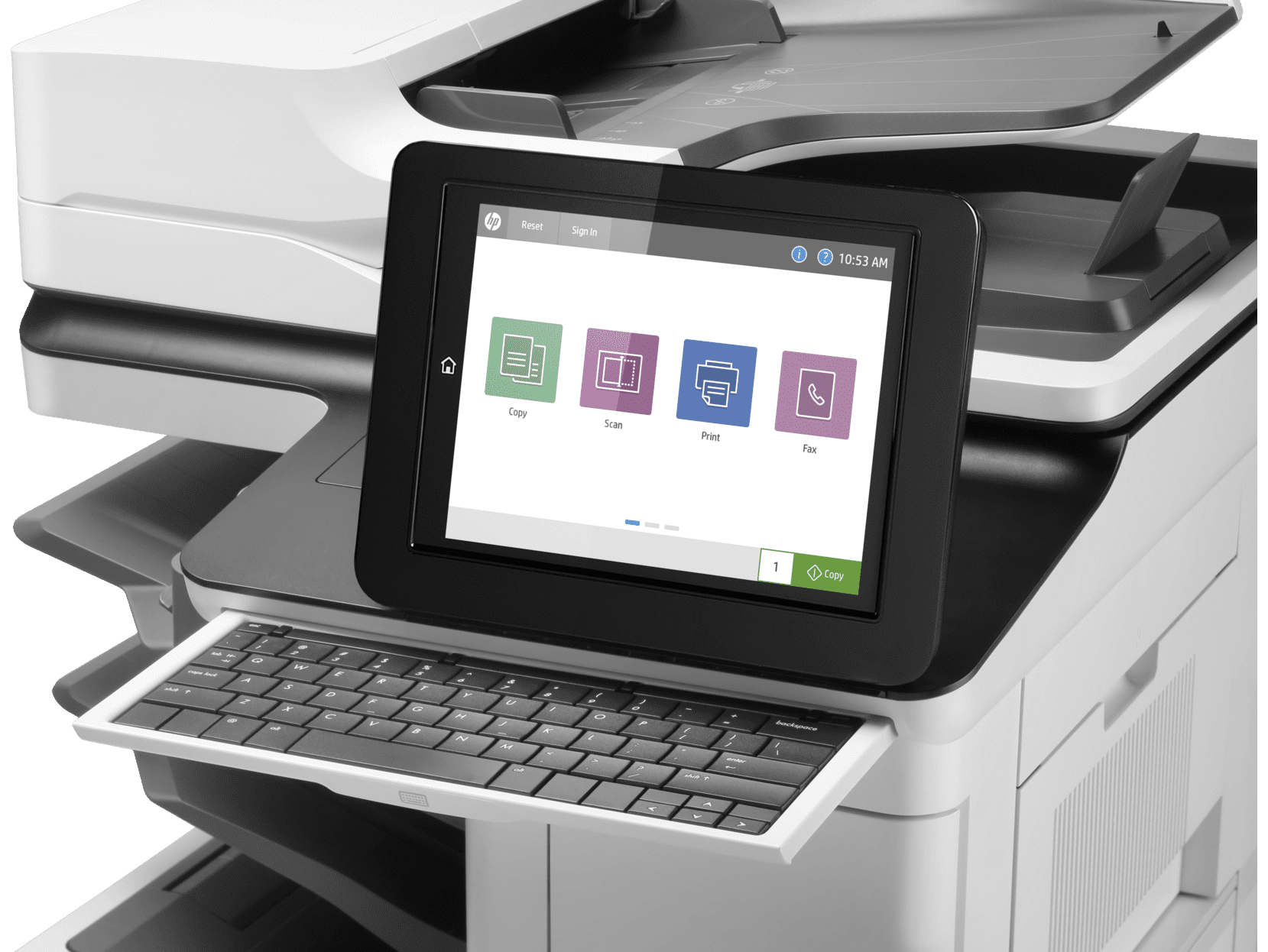 HP LaserJet Enterprise Flow MFP M636z Laser Printer, Black And White Mobile