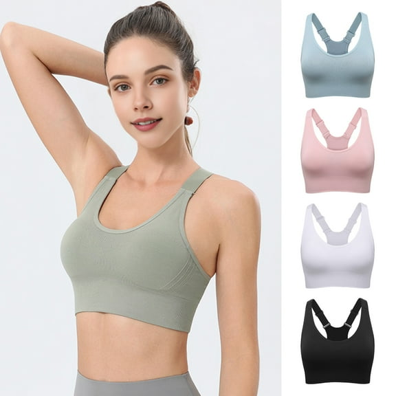 HEVIRGO Women Sports Bra High Neck Racerback Underwear Padded Support Bralette Fitness Crop Top for Daily Wear Yoga Gym