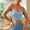 Blue, variant on DuoJiaJ Women's Strappy Stretch Sports Bra Yoga Tank Top Fitness Bra Workout Camisole Crop Tops for Girl Black L
