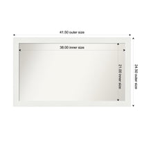Amanti Art Custom Wall and Bathroom Mirror (24.5 x 41.5 in.), Vanity White Narrow Frame