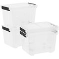thumbnail image 7 of 35 Quarts Plastic Boxes with Lids and Wheels, Clear Storage Bin Totes Set of 4, 7 of 7