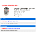 thumbnail image 2 of Oil Filter - Compatible with 1988 - 1997 Ford F-53 Motorhome Chassis 1989 1990 1991 1992 1993 1994 1995 1996, 2 of 2
