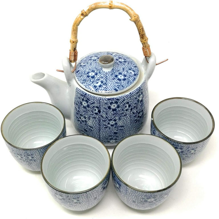 Jumigra Stackable Bamboo Chinese Tea Cup, Ceramic Japanese Tea  Cup, Procelian Kung Fu Tea Set of 4, 2.5 oz: Teacups