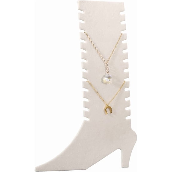 Foot Shaped Anklet Display Stands Foot Display Storage Velvet Necklace Holder Showcase Stand for Ankle Jewellery Display White 11×7.48×0.31 inch