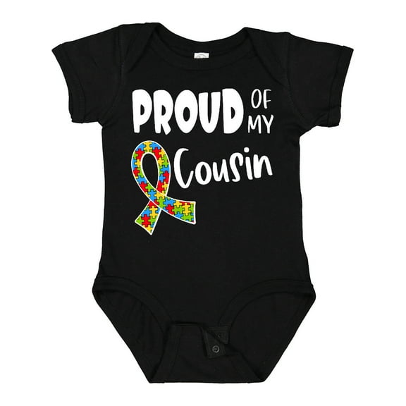 Inktastic Proud of My Cousin Autism Awareness Puzzle Piece Ribbon Boys or Girls Baby Bodysuit