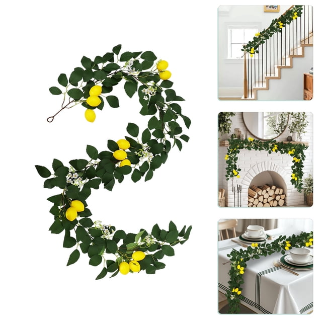 Danhjin Plasti C Lemon Cane Artificial Lemon Rattan Indoor Greenerys Arrangement Festive Days Decoration Rattan Fall Garland