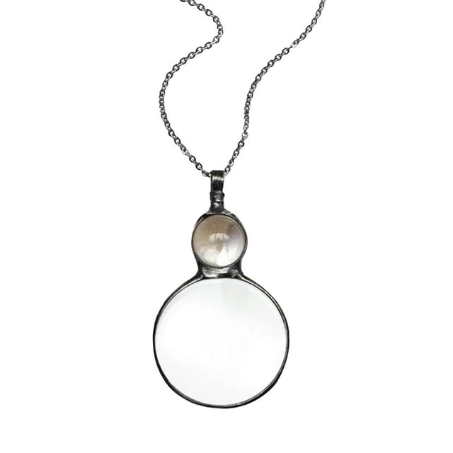 Magnifying Glass Necklace Magnifying Glass Pendant Necklace Retro Reading Magnifying Glass Magnifying Glass Suitable For Books Newspapers Reading Crafts Needlework