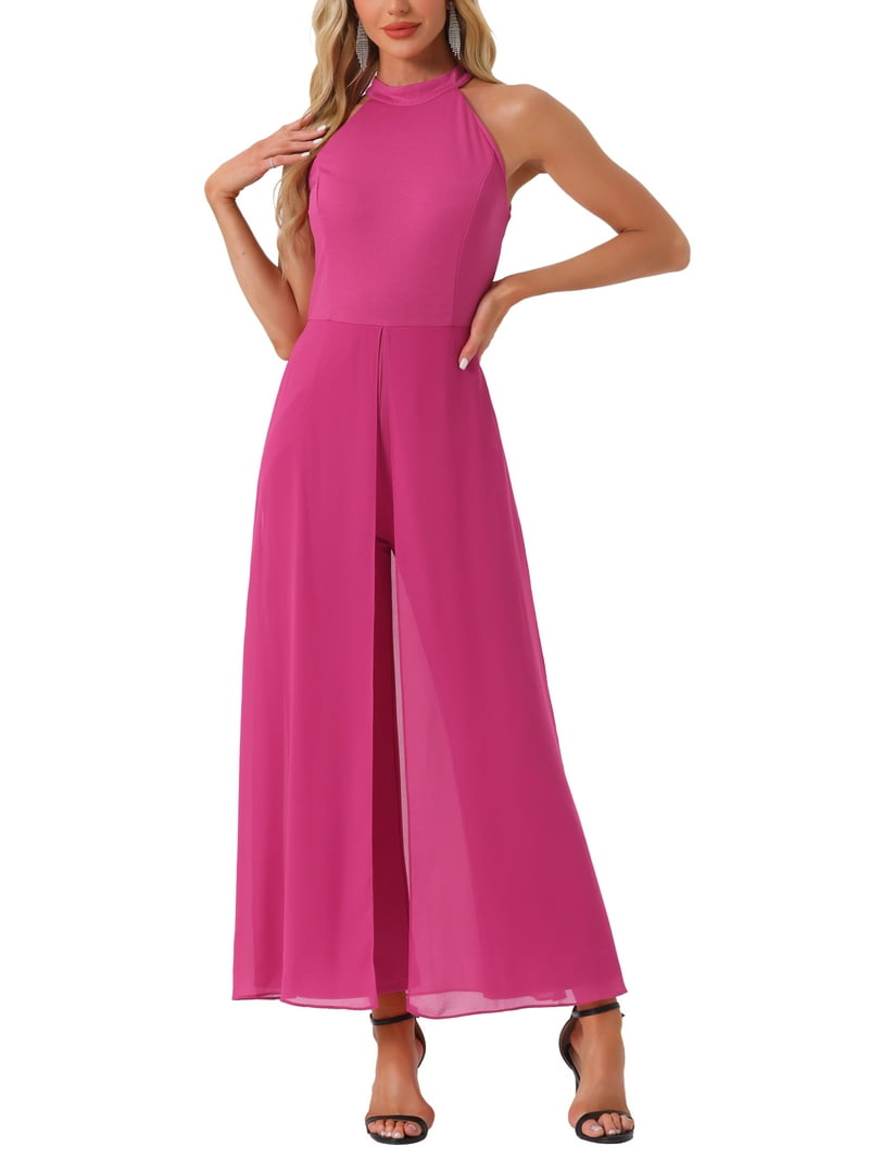 INSPIRE CHIC Elegant Jumpsuit for Women's Summer Sleeveless Halter