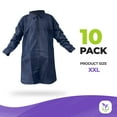 thumbnail image 2 of Dark Blue Disposable Lab Coats, Durable Polypropylene 35 GSM, 10 Count, 2X-Large, 2 of 7