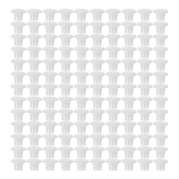 Hemoton 500pcs Plastic Hole Plugs For Furniture Round Screw Hole Covers Decorative White Plastic End Caps For Cabinets Desks And Shelves