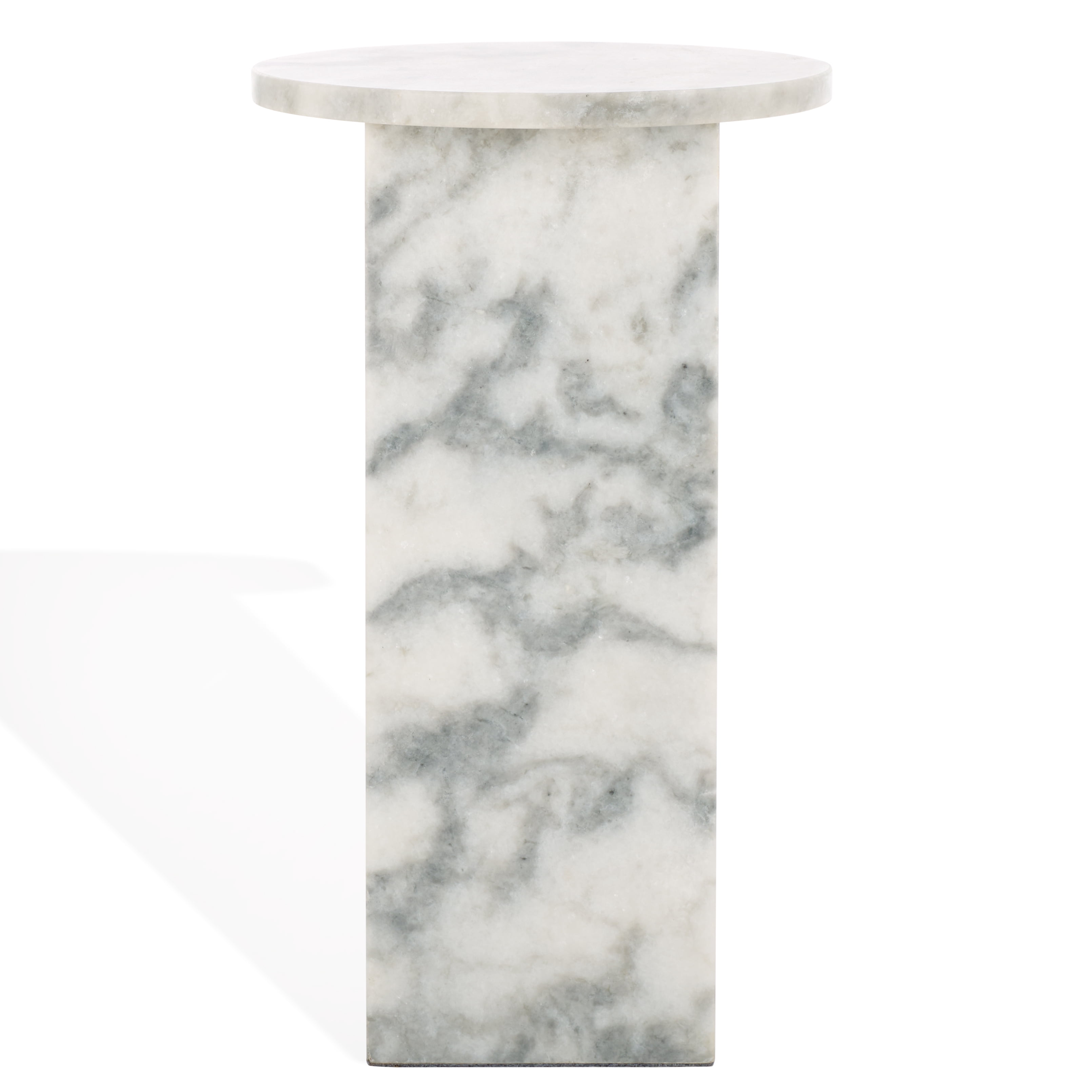 Safavieh Couture Devlin Marble Round End Table, White