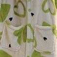 thumbnail image 5 of Women's Flannel Robe Fuzzy Terry Cloth Robes Animal Ear Hooded Long Sleeve Soft Plush Bathrobe Cute Fleece Pajamas, Green, L, 5 of 6