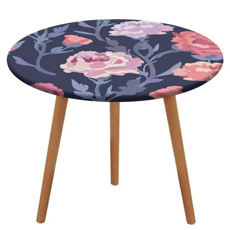 

ZHANGS Graceful Carnation Patch 674 Round Table Cover Stain-Resistant Fitted Tablecloth Oil-Proof Wipeable Elastic Table Cover Waterproof Table Cloth for Halloween Thanksgiving Christmas