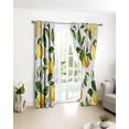 thumbnail image 3 of White Flowers Blackout Curtains for Bedroom/Living Room, Thermal Insulated Kitchen Curtains, Countryside Lemon Fruit Garden Grommet Darkening Window Treatment Drapes 42"x63"x2, 3 of 8